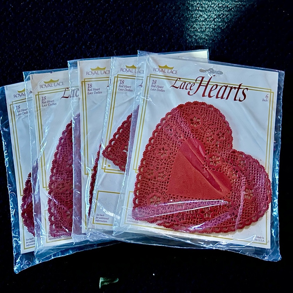 Get Ready for ❤️ Day with these Pretty Red  ❤️ Lace Doilies